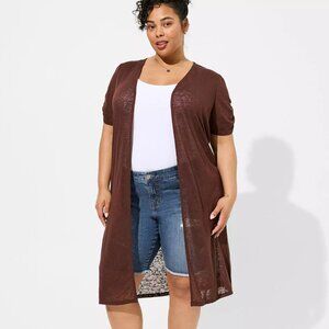 Torrid Slub Duster Ruched Short Sleeve